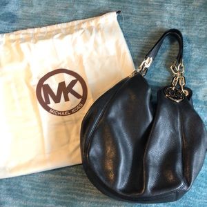 Black leather Michael Kors shoulder bag